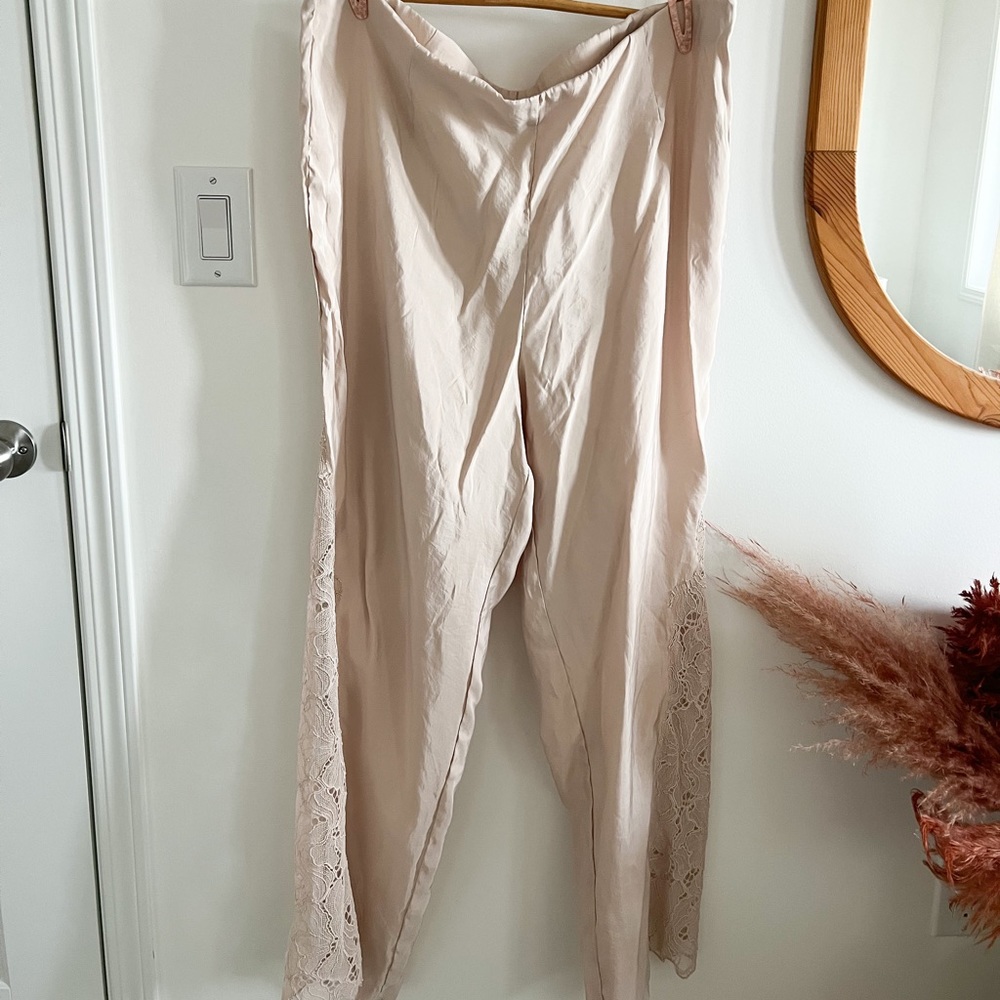 H&M Lace-inset Satin Pants size 20